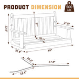 Futzca Outdoor Wooden Porch Swing, Bench Swing with Hanging Chains