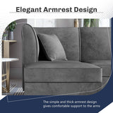 Futzca Sectional Couch Modular Sofa, 116" Velvet L-Shaped Couch Sofa