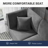 Futzca Sectional Couch Modular Sofa, 116" Velvet L-Shaped Couch Sofa