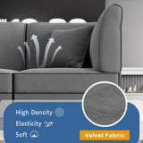 Futzca Sectional Couch Modular Sofa, 116" Velvet L-Shaped Couch Sofa