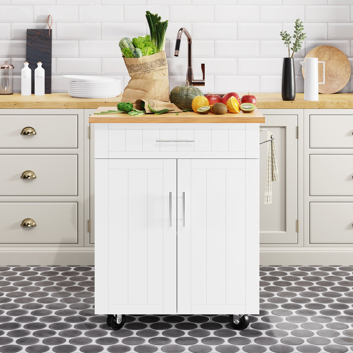 Futzca Storage Kitchen Island Cart - N/A