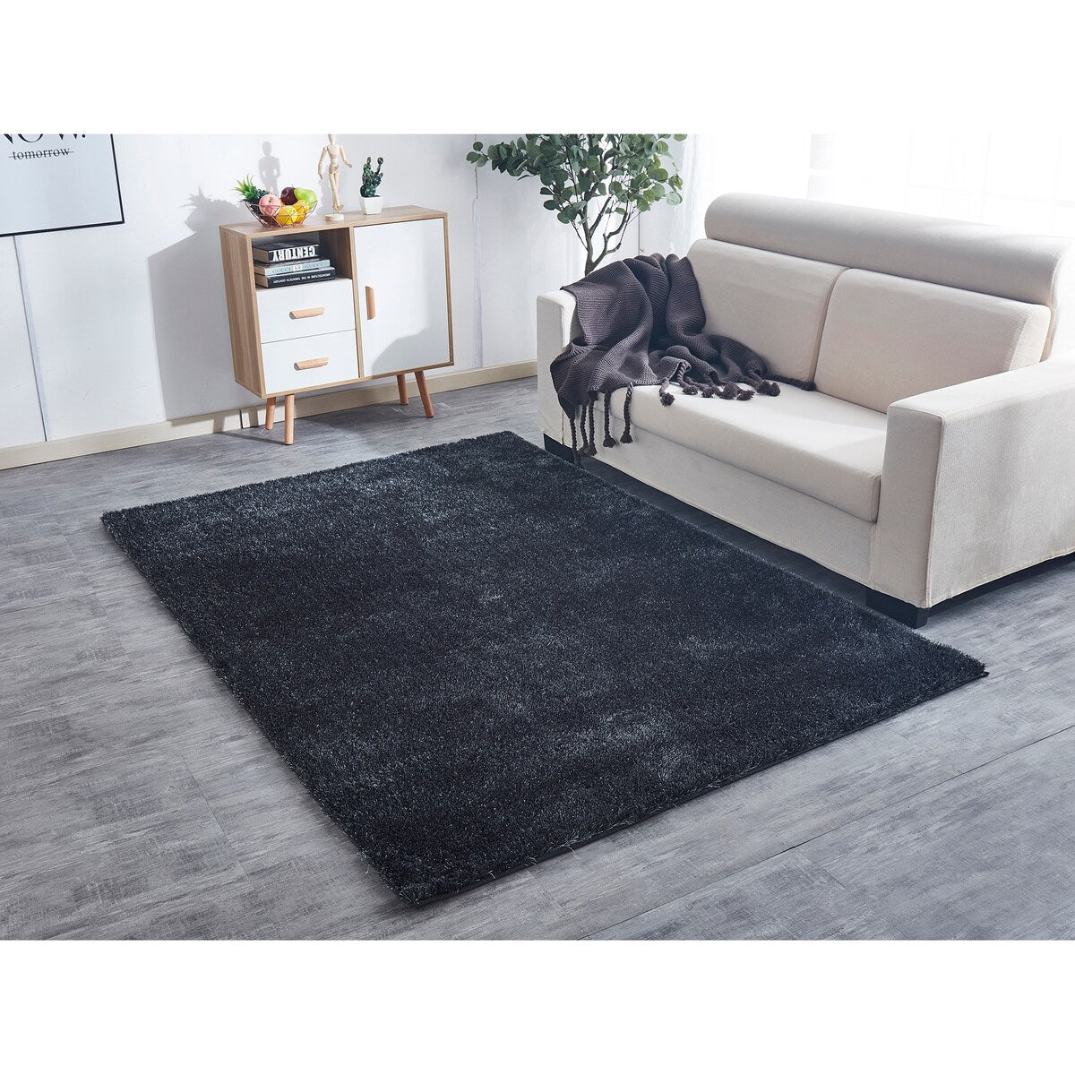Fuzzy Shaggy Hand Tufted Area Rug