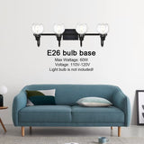 Fylbinye 3-Light Black Bathroom Vanity Lights Wall Light with Glass Shade - 3 Light