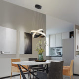 Fylbinye Black and gold Modern LED Acrylic Pendant Light, 2 Ring 34W 4000K - N/A