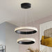 Fylbinye Black and gold Modern LED Acrylic Pendant Light, 2 Ring 34W 4000K - N/A