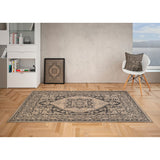 GAD - Classical Sisal-Inspired Indoor Outdoor Area Rug, Medallion, Bordered, Geometric Pattern, Fade and Stain Resistant