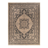 GAD - Classical Sisal-Inspired Indoor Outdoor Area Rug, Medallion, Bordered, Geometric Pattern, Fade and Stain Resistant