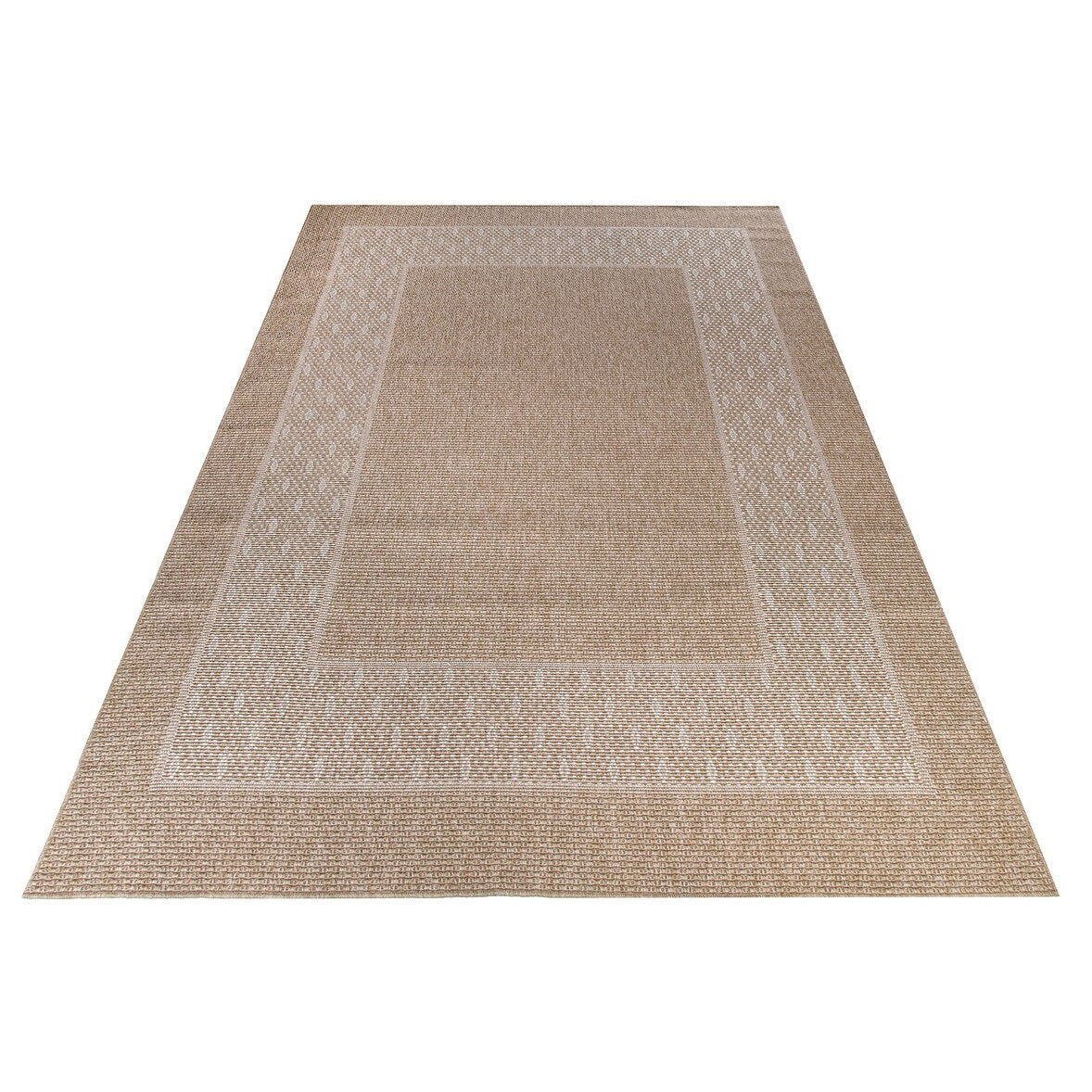 GAD - Classical Sisal-Inspired Indoor Outdoor Area Rug, Medallion, Bordered, Geometric Pattern, Fade and Stain Resistant