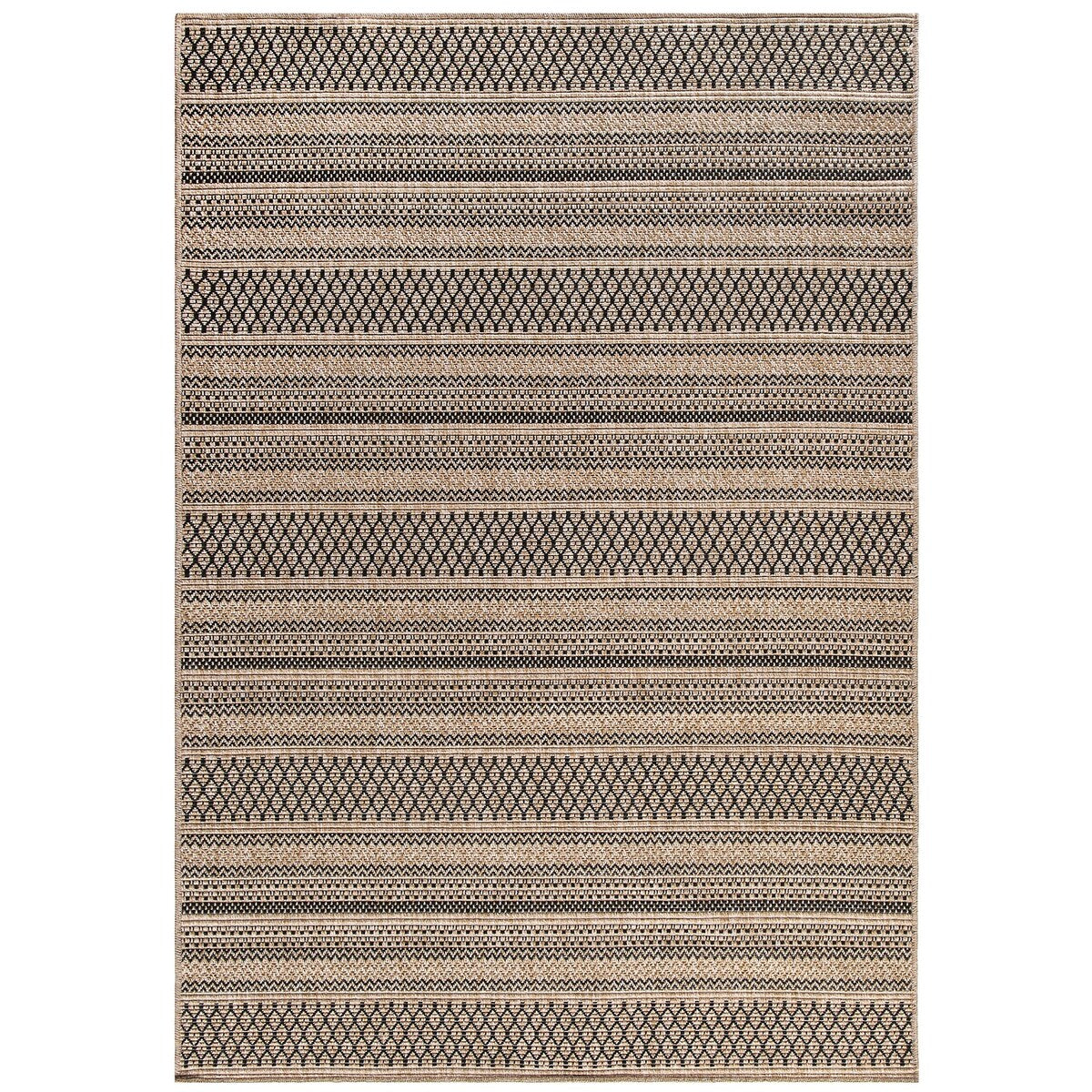 GAD - Classical Sisal-Inspired Indoor Outdoor Area Rug, Medallion, Bordered, Geometric Pattern, Fade and Stain Resistant