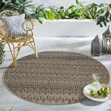 GAD - Classical Sisal-Inspired Indoor Outdoor Area Rug, Medallion, Bordered, Geometric Pattern, Fade and Stain Resistant