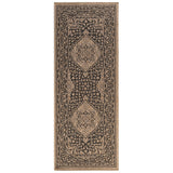 GAD - Classical Sisal-Inspired Indoor Outdoor Area Rug, Medallion, Bordered, Geometric Pattern, Fade and Stain Resistant