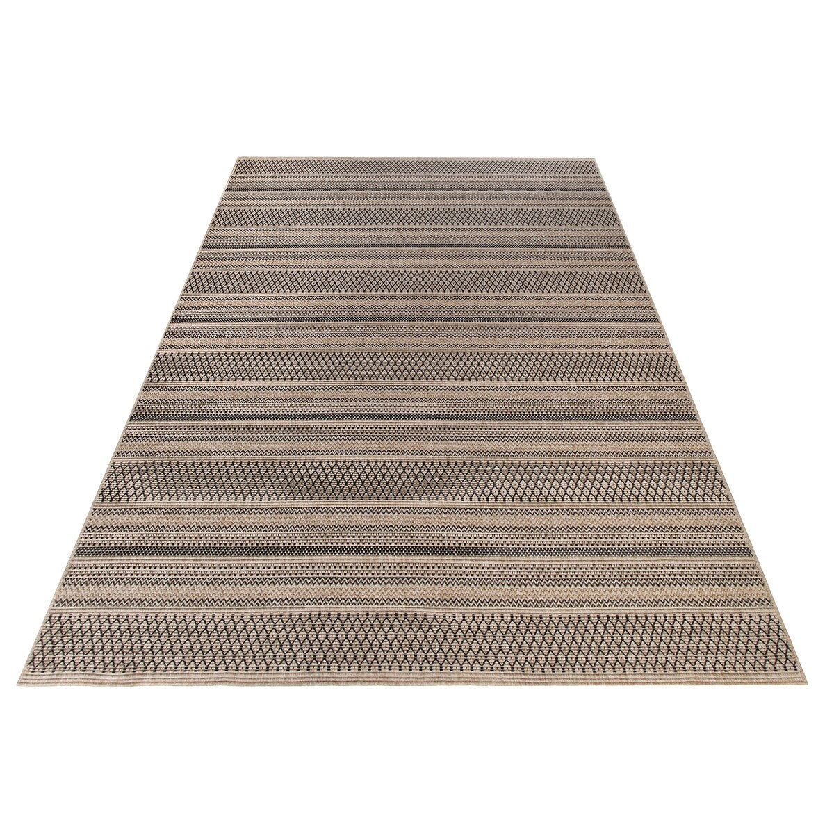 GAD - Classical Sisal-Inspired Indoor Outdoor Area Rug, Medallion, Bordered, Geometric Pattern, Fade and Stain Resistant