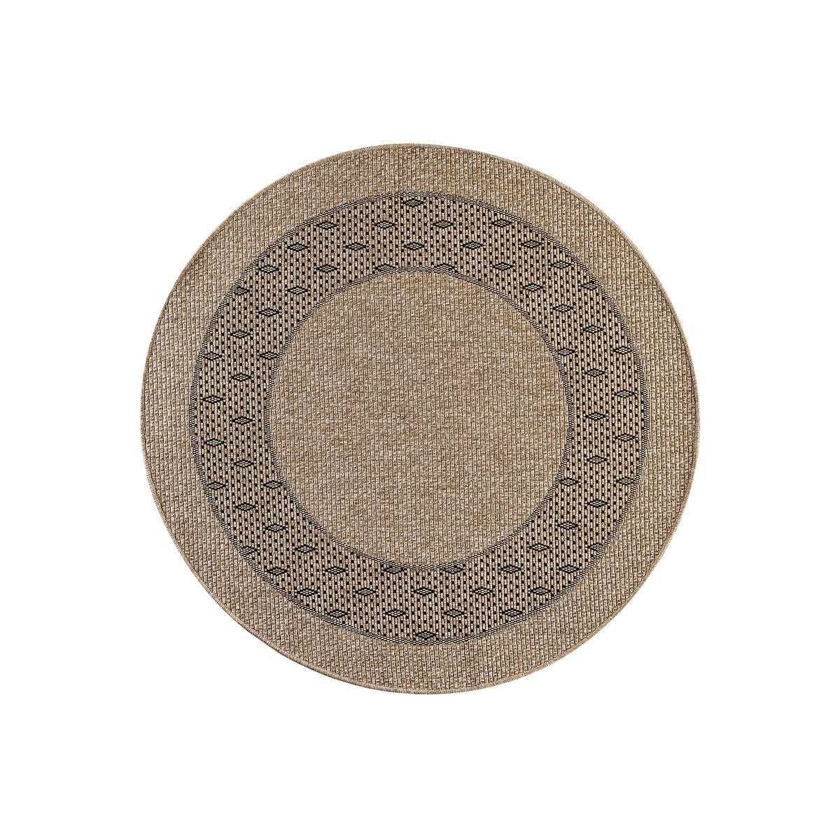 GAD - Classical Sisal-Inspired Indoor Outdoor Area Rug, Medallion, Bordered, Geometric Pattern, Fade and Stain Resistant