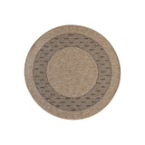 GAD - Classical Sisal-Inspired Indoor Outdoor Area Rug, Medallion, Bordered, Geometric Pattern, Fade and Stain Resistant