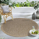 GAD - Classical Sisal-Inspired Indoor Outdoor Area Rug, Medallion, Bordered, Geometric Pattern, Fade and Stain Resistant