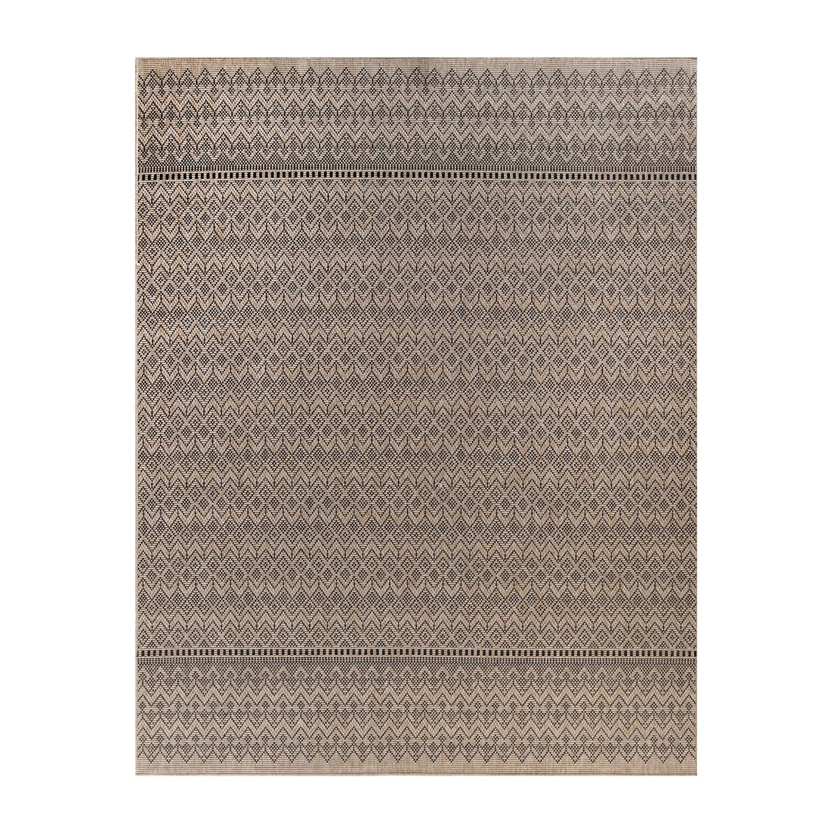 GAD - Classical Sisal-Inspired Indoor Outdoor Area Rug, Medallion, Bordered, Geometric Pattern, Fade and Stain Resistant