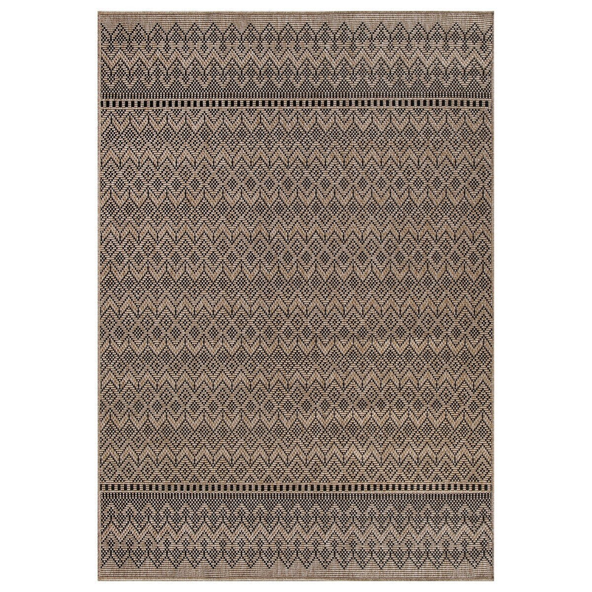 GAD - Classical Sisal-Inspired Indoor Outdoor Area Rug, Medallion, Bordered, Geometric Pattern, Fade and Stain Resistant
