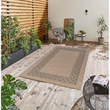 GAD - Classical Sisal-Inspired Indoor Outdoor Area Rug, Medallion, Bordered, Geometric Pattern, Fade and Stain Resistant