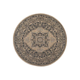 GAD - Classical Sisal-Inspired Indoor Outdoor Area Rug, Medallion, Bordered, Geometric Pattern, Fade and Stain Resistant