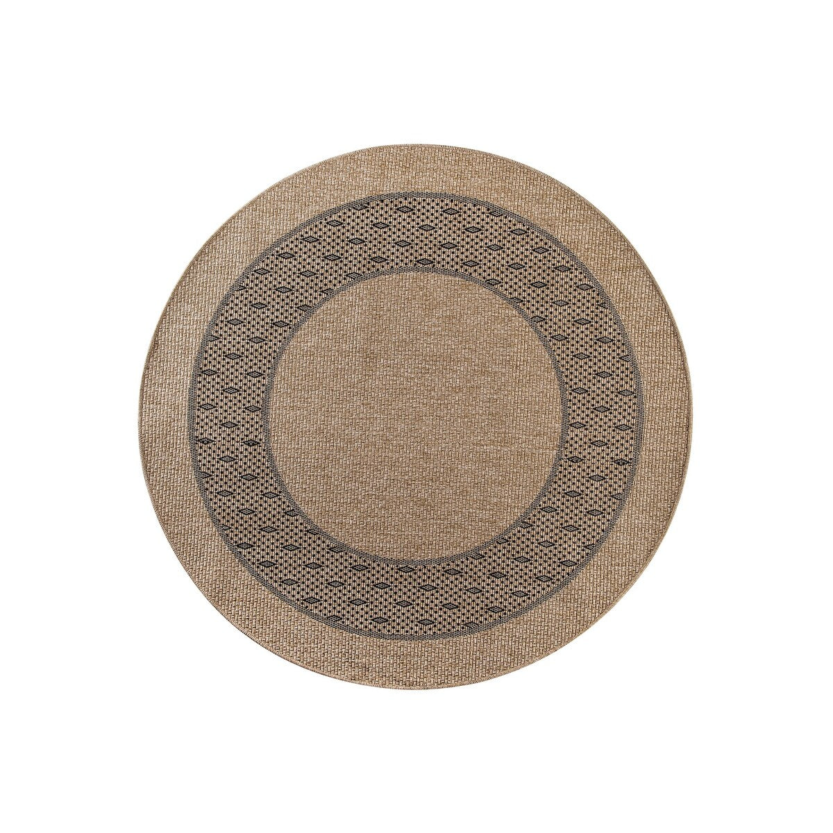 GAD - Classical Sisal-Inspired Indoor Outdoor Area Rug, Medallion, Bordered, Geometric Pattern, Fade and Stain Resistant