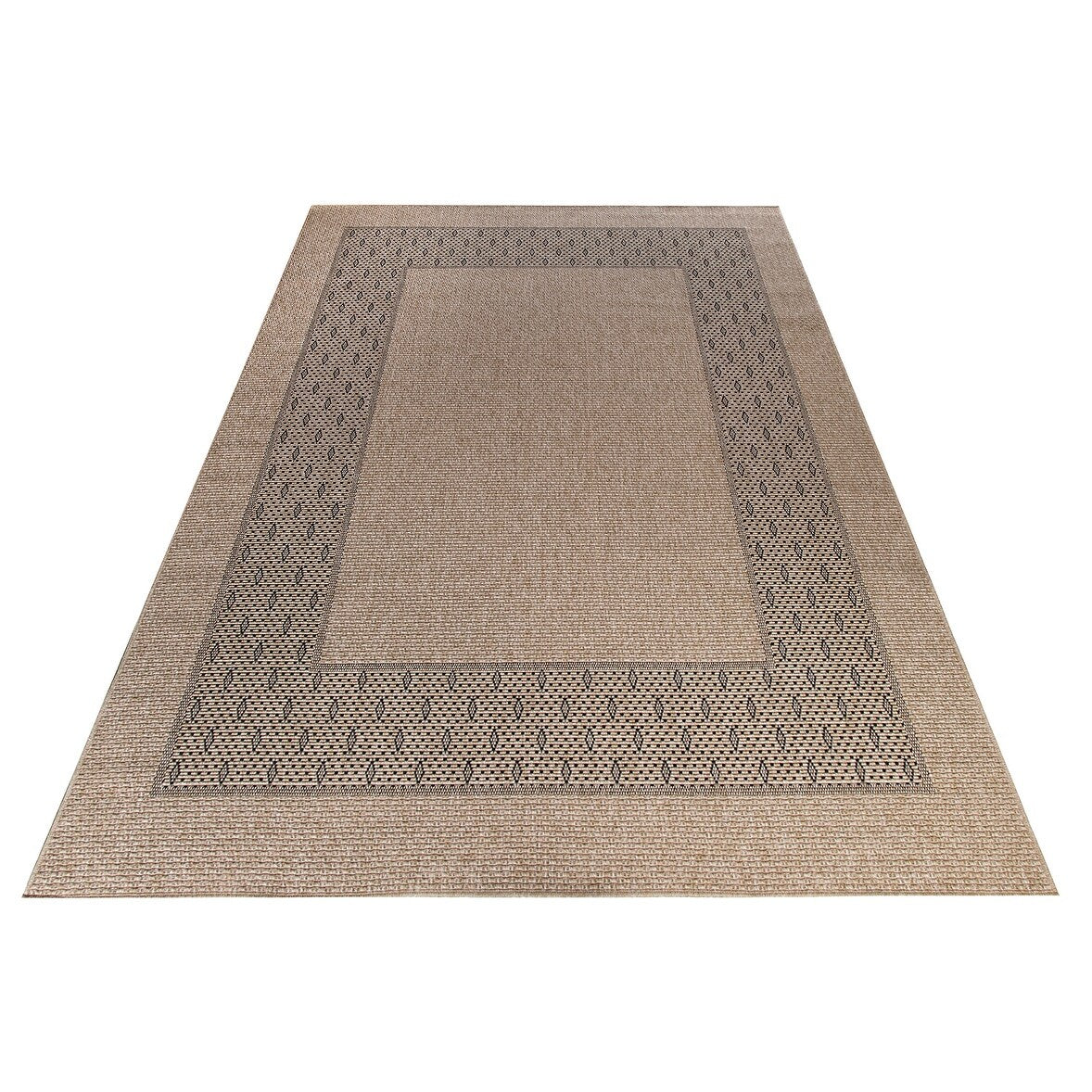 GAD - Classical Sisal-Inspired Indoor Outdoor Area Rug, Medallion, Bordered, Geometric Pattern, Fade and Stain Resistant