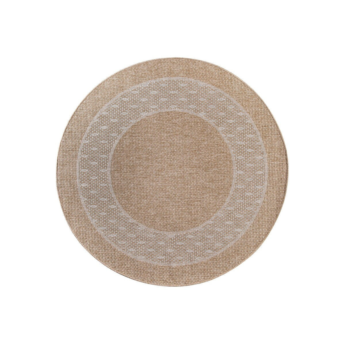 GAD - Classical Sisal-Inspired Indoor Outdoor Area Rug, Medallion, Bordered, Geometric Pattern, Fade and Stain Resistant