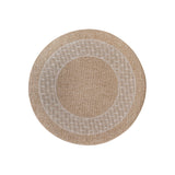 GAD - Classical Sisal-Inspired Indoor Outdoor Area Rug, Medallion, Bordered, Geometric Pattern, Fade and Stain Resistant