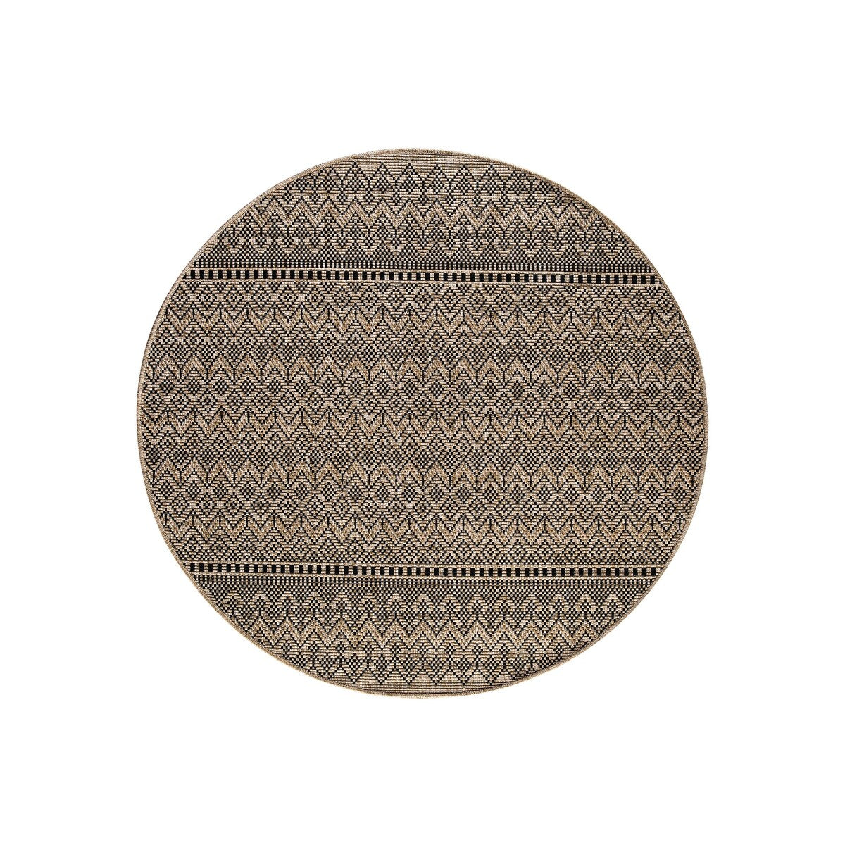 GAD - Classical Sisal-Inspired Indoor Outdoor Area Rug, Medallion, Bordered, Geometric Pattern, Fade and Stain Resistant