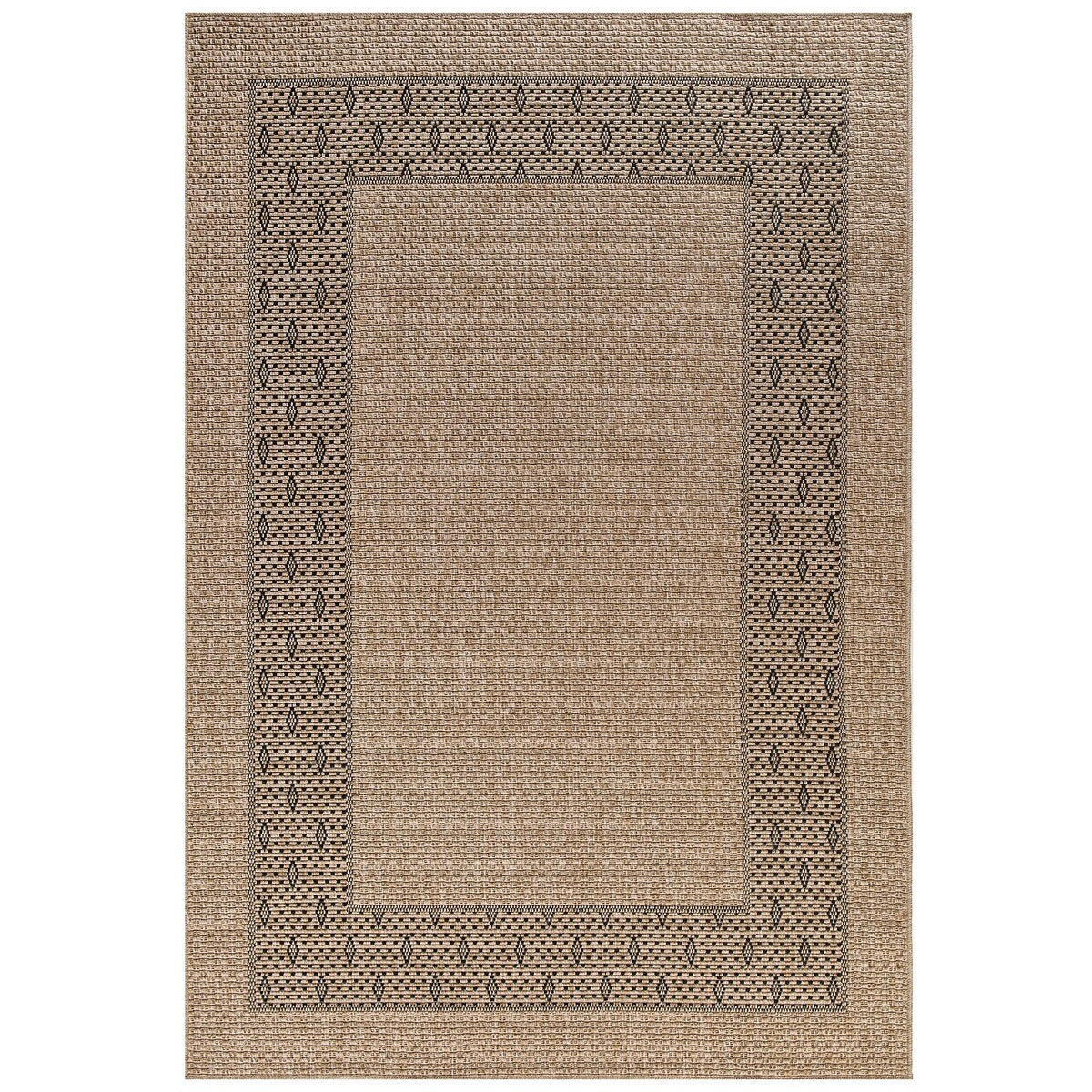 GAD - Classical Sisal-Inspired Indoor Outdoor Area Rug, Medallion, Bordered, Geometric Pattern, Fade and Stain Resistant
