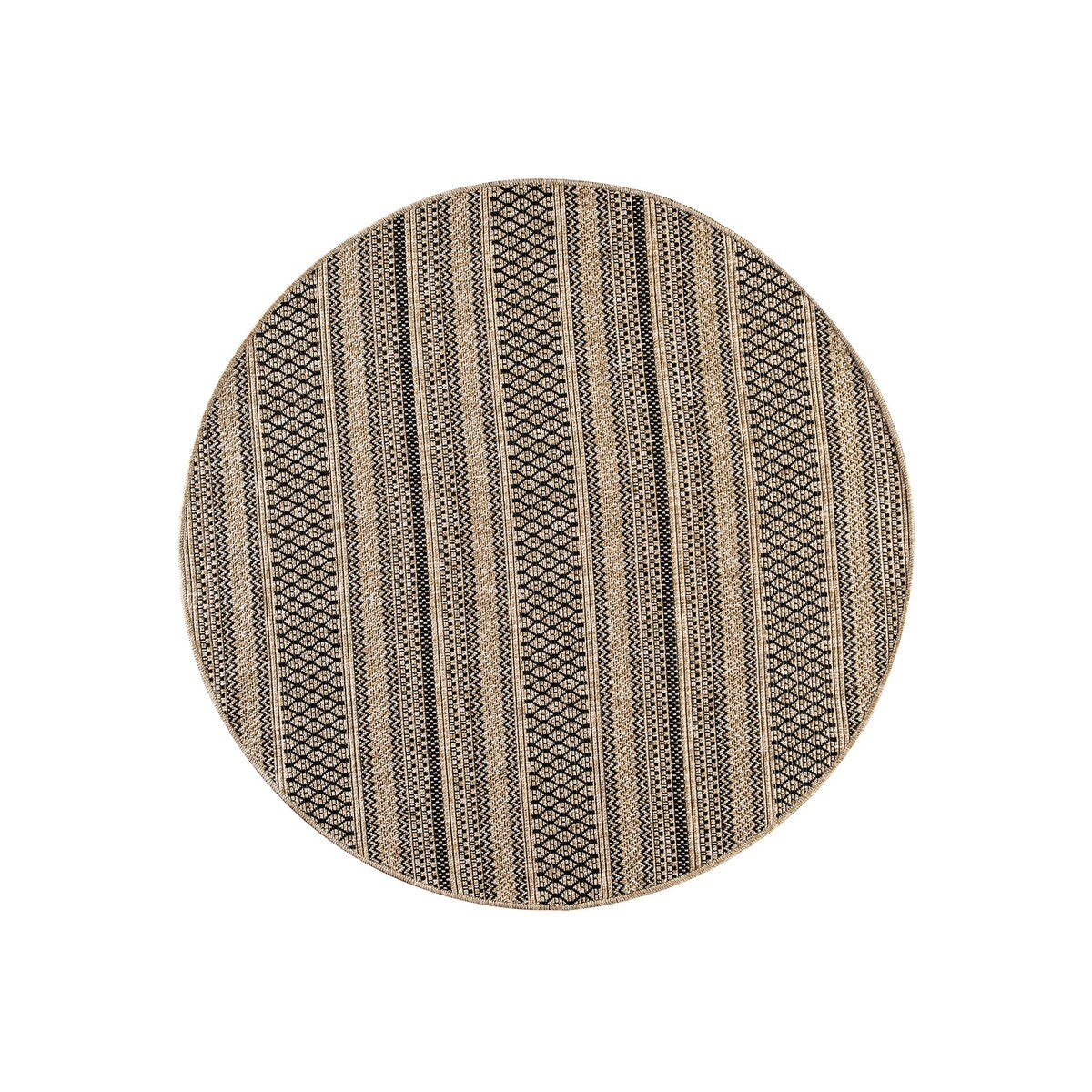 GAD - Classical Sisal-Inspired Indoor Outdoor Area Rug, Medallion, Bordered, Geometric Pattern, Fade and Stain Resistant