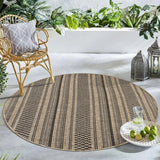 GAD - Classical Sisal-Inspired Indoor Outdoor Area Rug, Medallion, Bordered, Geometric Pattern, Fade and Stain Resistant