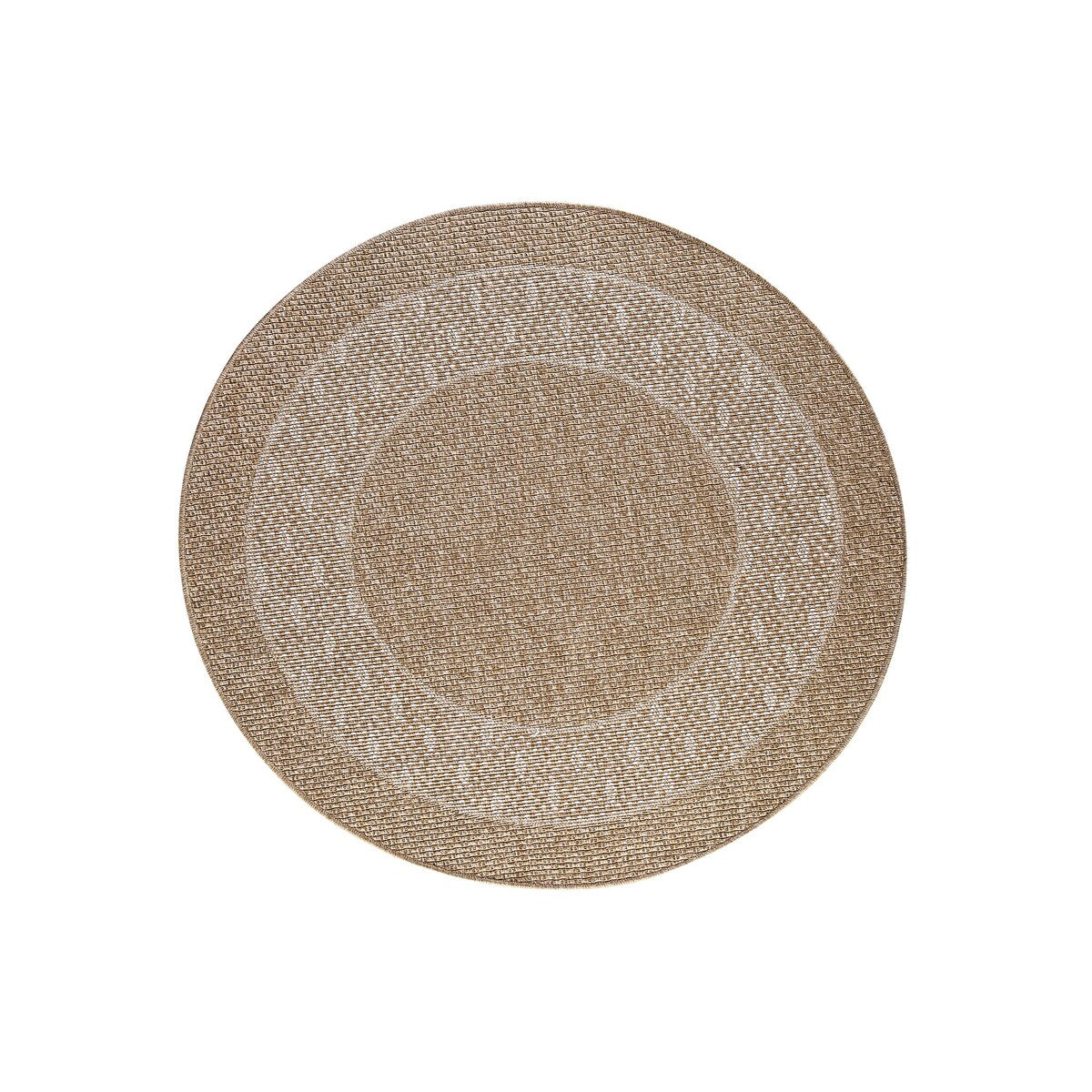 GAD - Classical Sisal-Inspired Indoor Outdoor Area Rug, Medallion, Bordered, Geometric Pattern, Fade and Stain Resistant