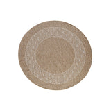 GAD - Classical Sisal-Inspired Indoor Outdoor Area Rug, Medallion, Bordered, Geometric Pattern, Fade and Stain Resistant