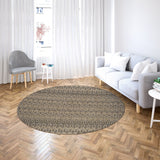 GAD - Classical Sisal-Inspired Indoor Outdoor Area Rug, Medallion, Bordered, Geometric Pattern, Fade and Stain Resistant