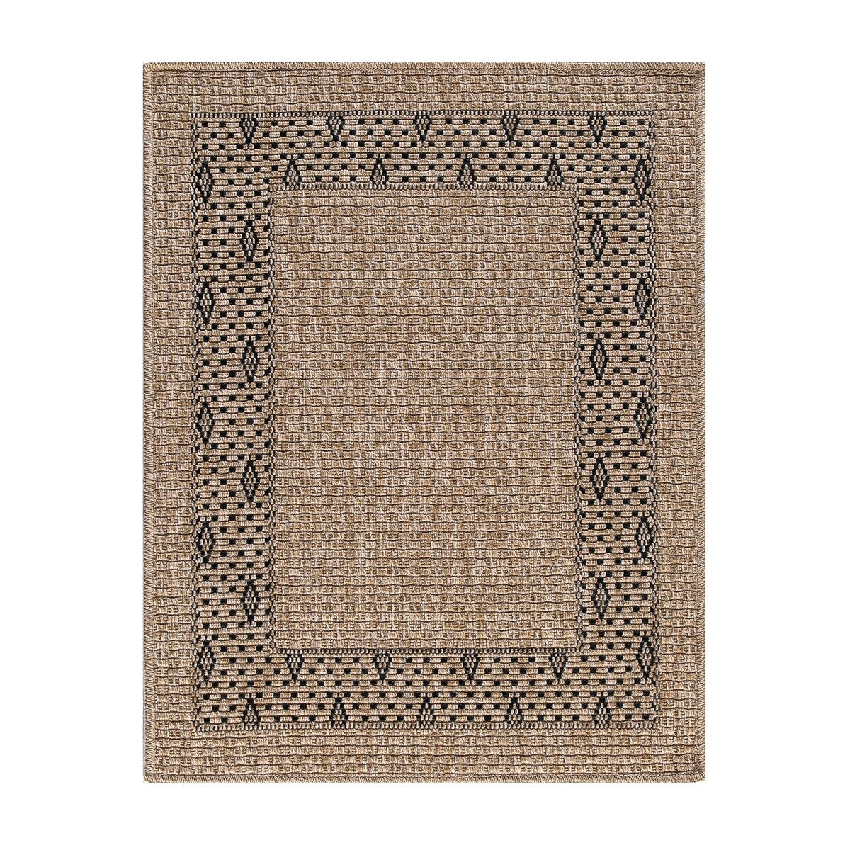 GAD - Classical Sisal-Inspired Indoor Outdoor Area Rug, Medallion, Bordered, Geometric Pattern, Fade and Stain Resistant