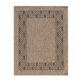 GAD - Classical Sisal-Inspired Indoor Outdoor Area Rug, Medallion, Bordered, Geometric Pattern, Fade and Stain Resistant