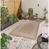 GAD - Classical Sisal-Inspired Indoor Outdoor Area Rug, Medallion, Bordered, Geometric Pattern, Fade and Stain Resistant