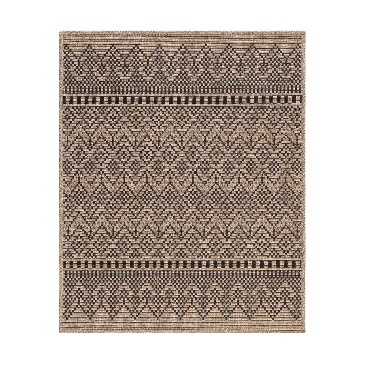 GAD - Classical Sisal-Inspired Indoor Outdoor Area Rug, Medallion, Bordered, Geometric Pattern, Fade and Stain Resistant