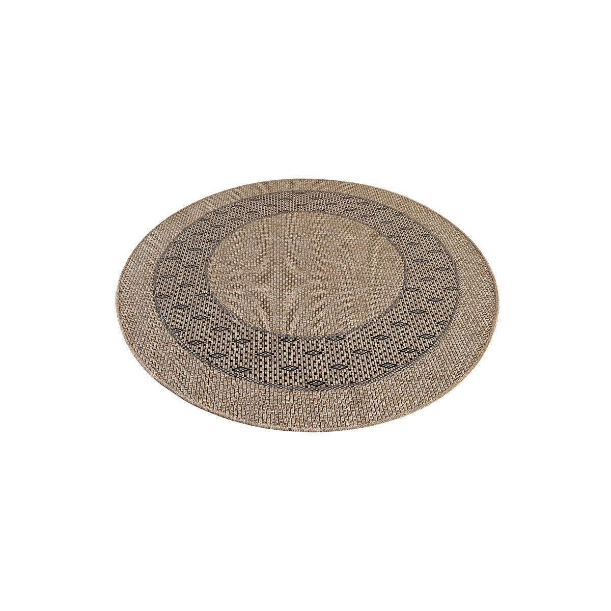 GAD - Classical Sisal-Inspired Indoor Outdoor Area Rug, Medallion, Bordered, Geometric Pattern, Fade and Stain Resistant