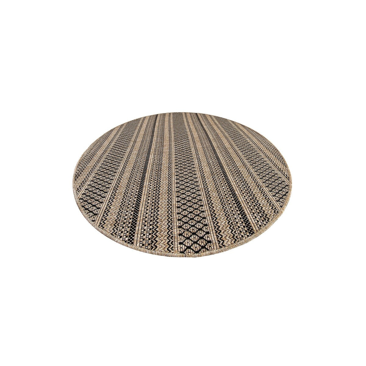 GAD - Classical Sisal-Inspired Indoor Outdoor Area Rug, Medallion, Bordered, Geometric Pattern, Fade and Stain Resistant