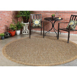 GAD - Classical Sisal-Inspired Indoor Outdoor Area Rug, Medallion, Bordered, Geometric Pattern, Fade and Stain Resistant