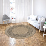 GAD - Classical Sisal-Inspired Indoor Outdoor Area Rug, Medallion, Bordered, Geometric Pattern, Fade and Stain Resistant