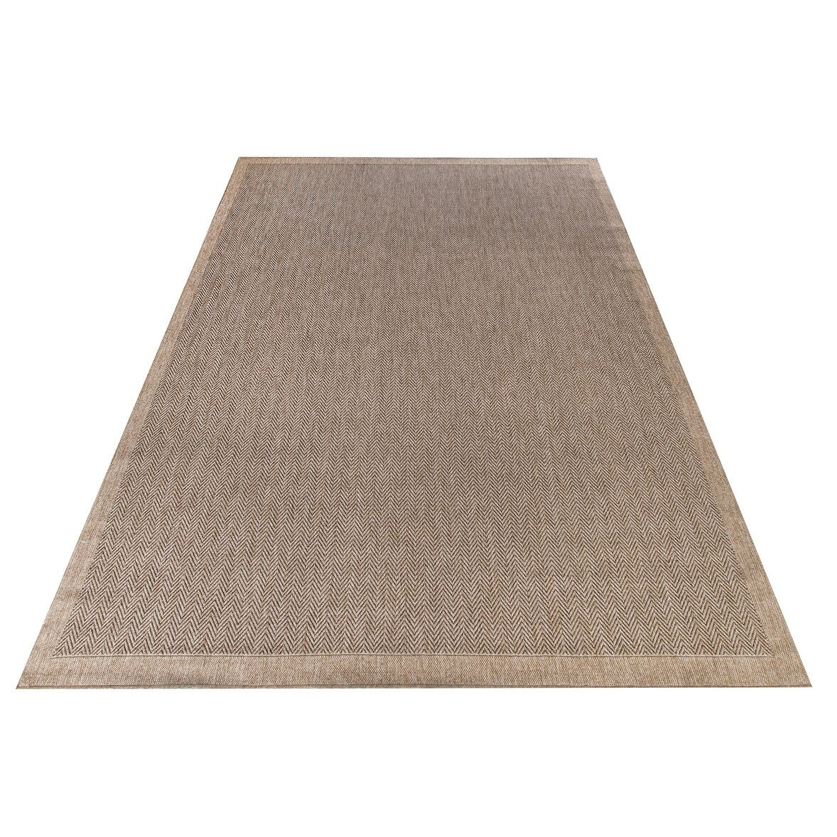 GAD - Classical Sisal-Inspired Indoor Outdoor Area Rug, Medallion, Bordered, Geometric Pattern, Fade and Stain Resistant