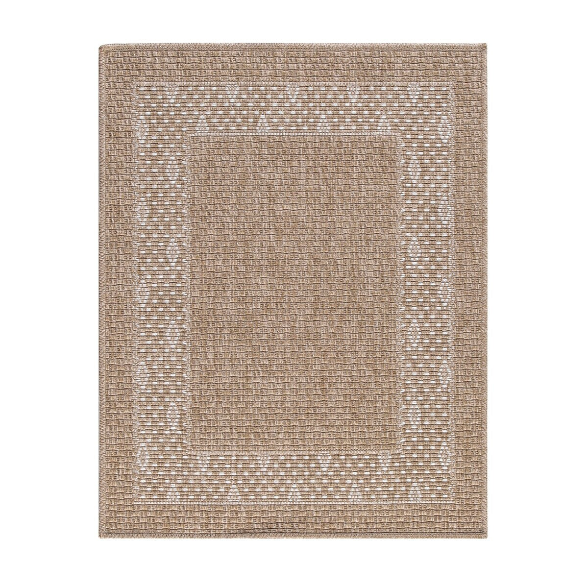 GAD - Classical Sisal-Inspired Indoor Outdoor Area Rug, Medallion, Bordered, Geometric Pattern, Fade and Stain Resistant