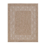 GAD - Classical Sisal-Inspired Indoor Outdoor Area Rug, Medallion, Bordered, Geometric Pattern, Fade and Stain Resistant