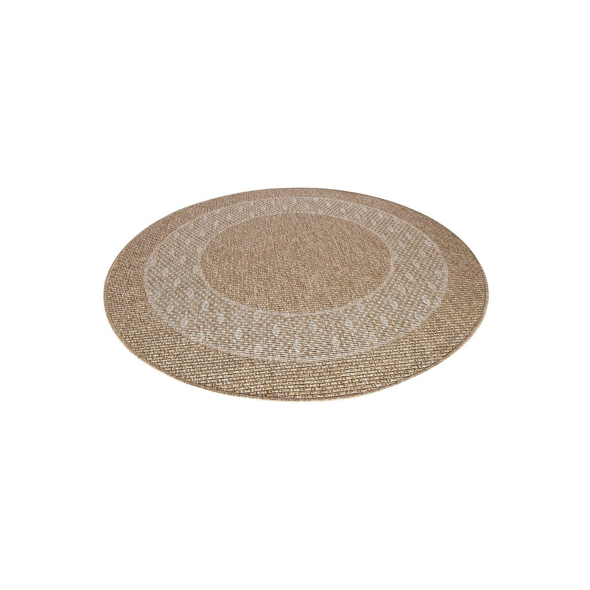 GAD - Classical Sisal-Inspired Indoor Outdoor Area Rug, Medallion, Bordered, Geometric Pattern, Fade and Stain Resistant