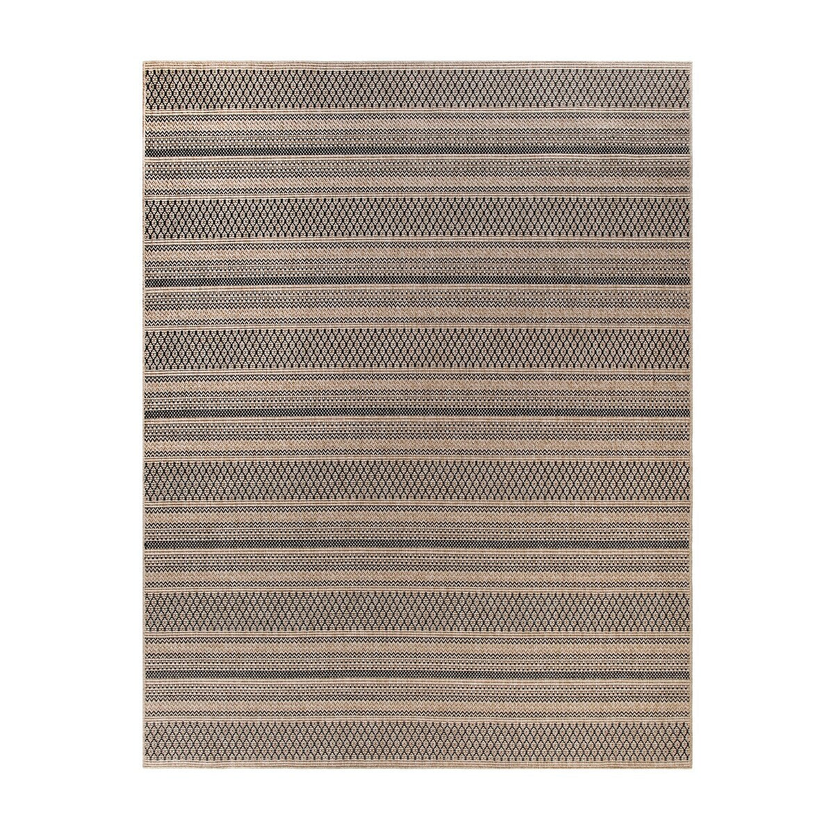 GAD - Classical Sisal-Inspired Indoor Outdoor Area Rug, Medallion, Bordered, Geometric Pattern, Fade and Stain Resistant
