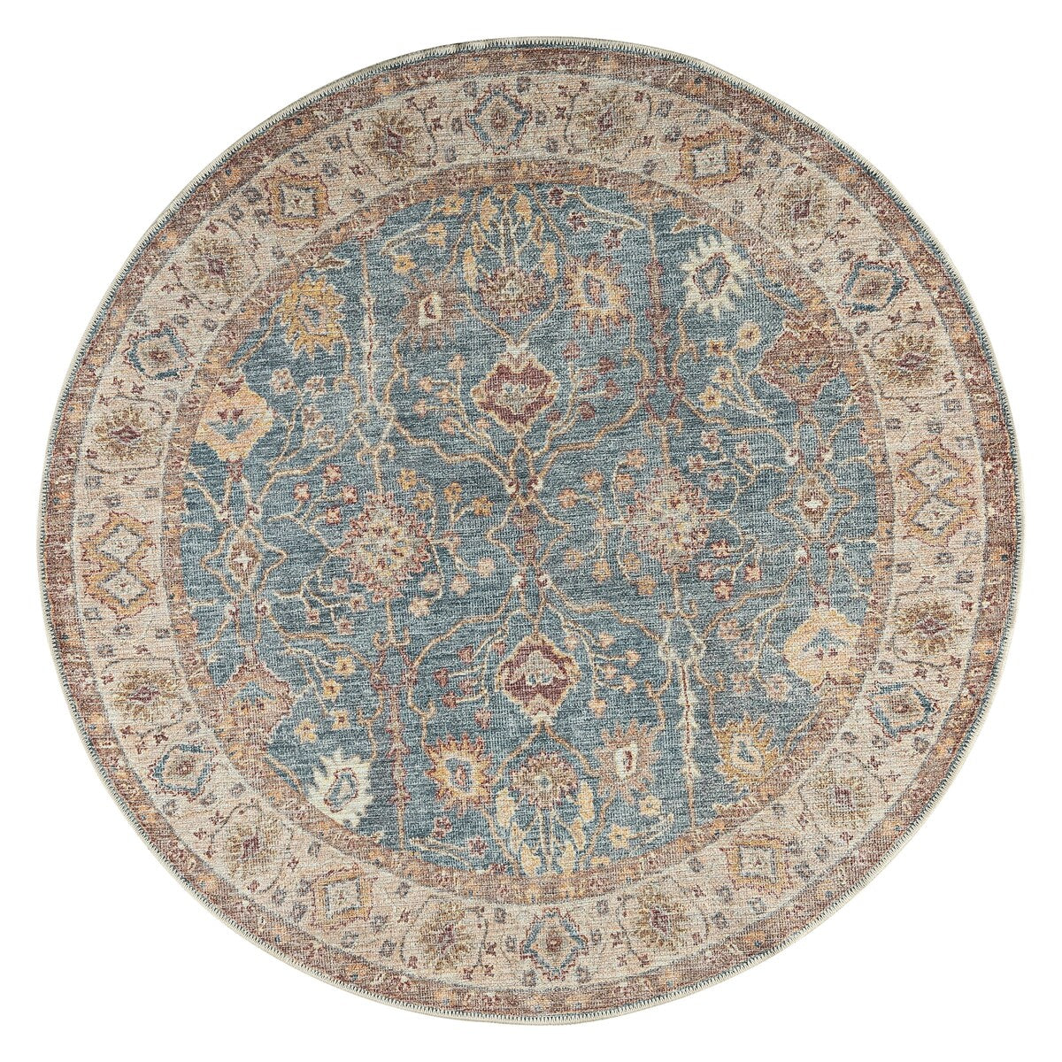 GAD - Machine Washable - Bermudez Traditional Print Area Rug - 5'3" X 7'6"