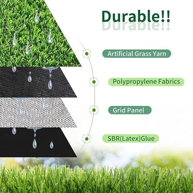 GATCOOL Artificial Grass Rug Indoor Outdoor, Realistic Thick Synthetic Fake Grass Mat for Dogs - 3'x 5'
