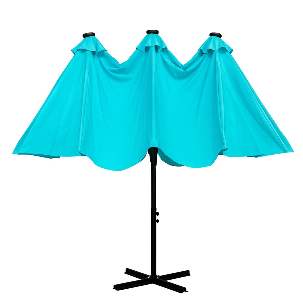 GDY 15 FT Outdoor Rectangle Umbrella with 48 pieces Solar LED light (Optional Base Sold Separately)